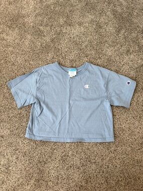 Light Blue Cropped Champion T-Shirt